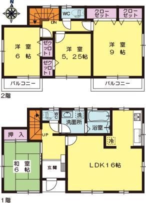 Floor plan. (5 Building), Price 26.2 million yen, 4LDK, Land area 193.07 sq m , Building area 102.67 sq m