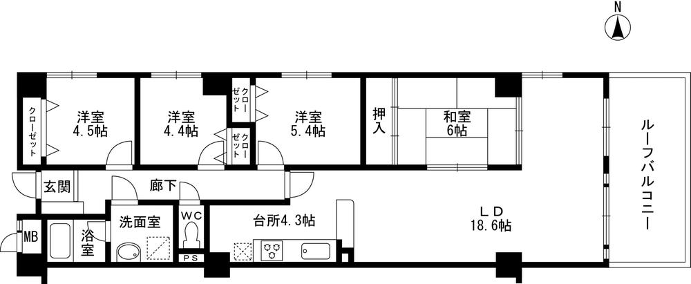 Floor plan. 4LDK, Price 17.8 million yen, Occupied area 92.75 sq m , Balcony area 13.2 sq m