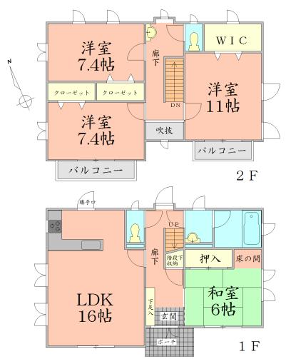Floor plan. 28.5 million yen, 4LDK + S (storeroom), Land area 183.55 sq m , Building area 126 sq m