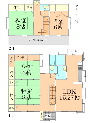 Floor plan. 27,800,000 yen, 4LDK, Land area 207.31 sq m , Building area 133.34 sq m