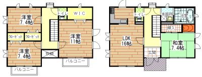 Floor plan. 28.5 million yen, 4LDK+S, Land area 183.55 sq m , Building area 126 sq m