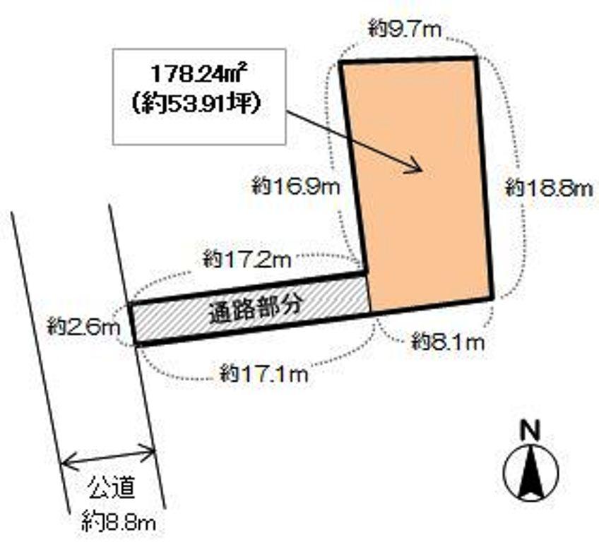 Compartment figure. Land price 23.5 million yen, Land area 178.24 sq m