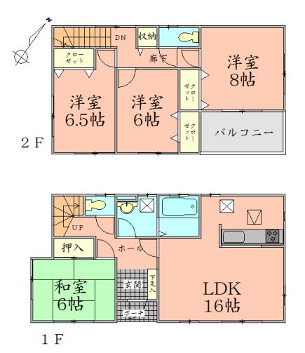 Floor plan. 34,300,000 yen, 4LDK, Land area 181.41 sq m , Building area 103.5 sq m