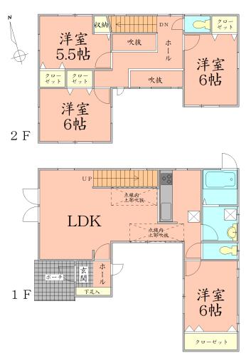 Floor plan. 28 million yen, 4LDK, Land area 210.81 sq m , Building area 102.26 sq m