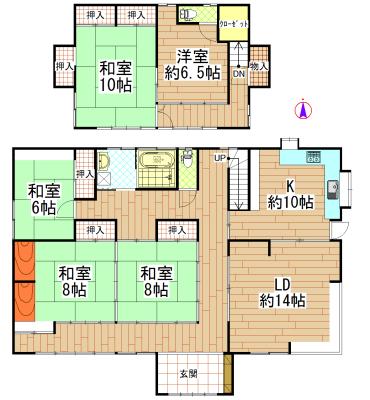 Floor plan. 34,800,000 yen, 5LDK, Land area 519.02 sq m , Building area 181 sq m