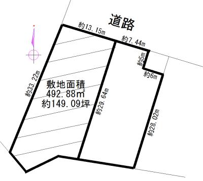 Compartment figure. Land price 6.7 million yen, Land area 492.88 sq m