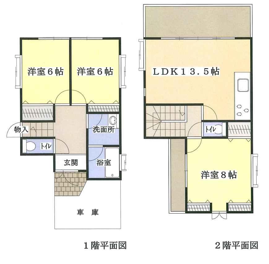 Floor plan. 13.8 million yen, 3LDK, Land area 106.67 sq m , Building area 85 sq m parking space is 2 cars. 