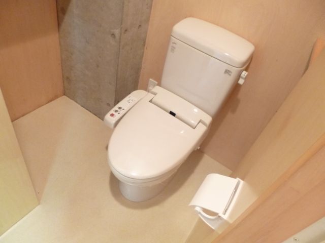 Toilet. There is a warm water washing toilet seat.