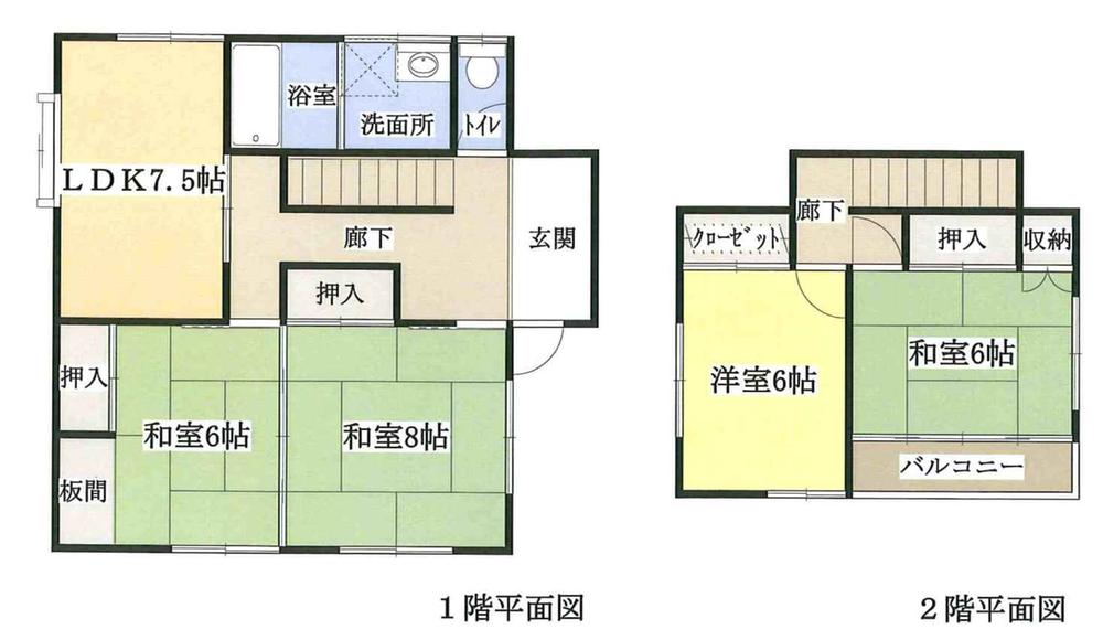 Floor plan. 10 million yen, 4LDK, Land area 223.94 sq m , Building area 89 sq m upland property, Single car park. 