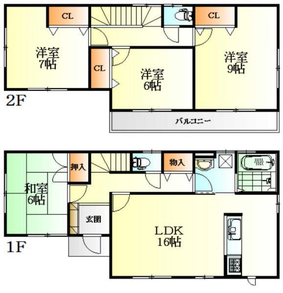 Floor plan. 51,800,000 yen, 4LDK, Land area 171.02 sq m , Building area 105.99 sq m