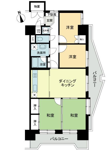 Floor plan. 4DK, Price 18,800,000 yen, Occupied area 78.42 sq m , Balcony area 19.31 sq m 4DK