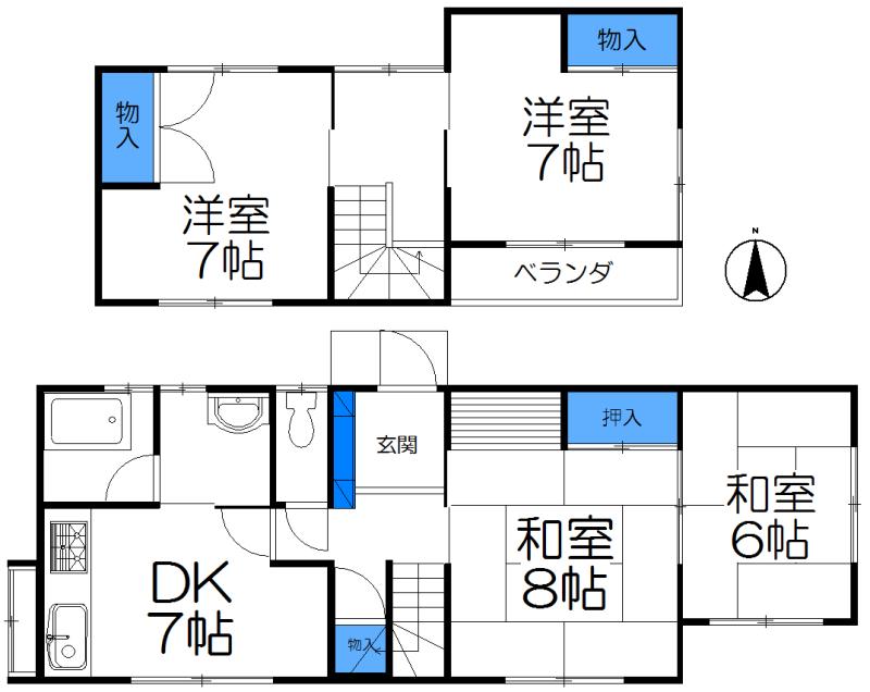 Floor plan. 7 million yen, 4DK, Land area 456.65 sq m , Building area 72.45 sq m