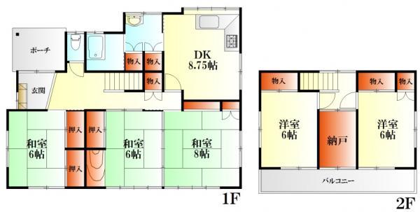 Floor plan. 13.8 million yen, 5DK+S, Land area 225.78 sq m , Building area 111.79 sq m