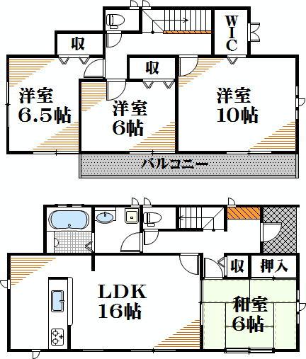 Floor plan. 22,800,000 yen, 4LDK, Land area 216.01 sq m , Building area 105.99 sq m