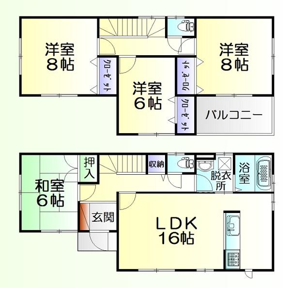 Floor plan. 24,300,000 yen, 4LDK, Land area 177.36 sq m , Building area 105.99 sq m