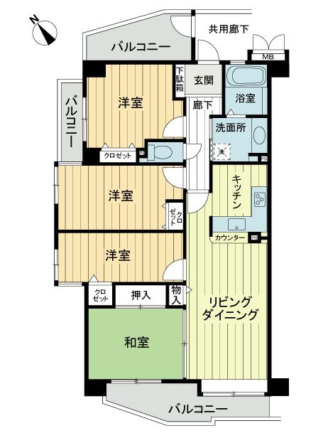 Floor plan. 4LDK, Price 24,300,000 yen, Occupied area 81.91 sq m , Balcony area 10.02 sq m 4LDK