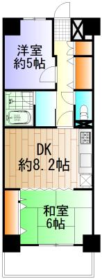 Floor plan. 2DK, Price 11.8 million yen, Occupied area 50.07 sq m , Balcony area 7.08 sq m