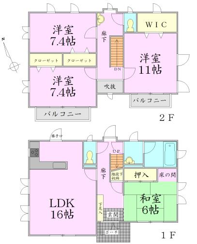 Floor plan. 27,800,000 yen, 4LDK + S (storeroom), Land area 183.55 sq m , Building area 126 sq m