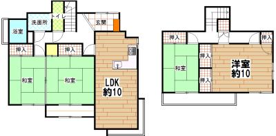 Floor plan. 21.5 million yen, 4LDK, Land area 238.89 sq m , Building area 109.14 sq m
