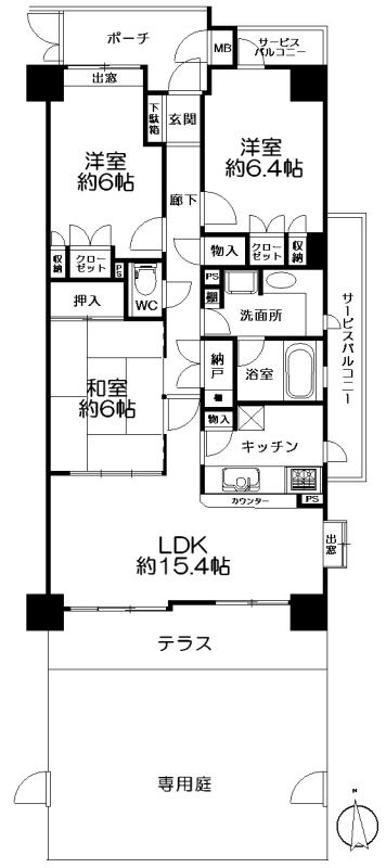 Floor plan. 3LDK, Price 24,800,000 yen, Occupied area 76.86 sq m floor plan