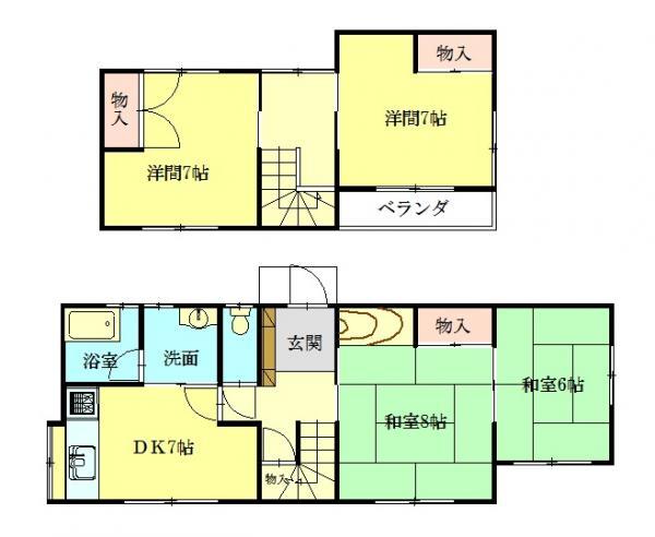 Floor plan. 7 million yen, 4DK, Land area 456.65 sq m , Building area 72.45 sq m