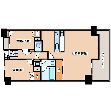 Floor plan. 2LDK, Price 18.5 million yen, Occupied area 70.92 sq m , Balcony area 9.99 sq m