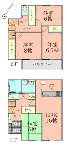 Floor plan. 33,300,000 yen, 4LDK, Land area 177.44 sq m , Building area 105.99 sq m