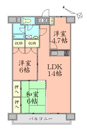 Floor plan. 3LDK + S (storeroom), Price 18,800,000 yen, Occupied area 66.78 sq m , Balcony area 9.13 sq m