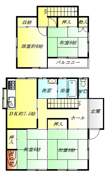 Floor plan. 10 million yen, 4DK, Land area 223.94 sq m , Building area 89 sq m