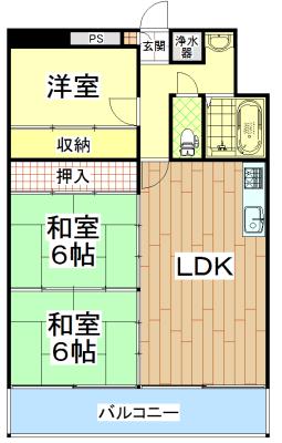 Floor plan. 3LDK, Price 11.5 million yen, Occupied area 77.83 sq m
