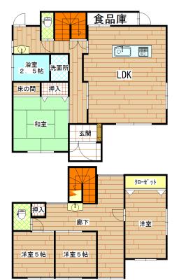 Floor plan. 31.5 million yen, 4LDK, Land area 280.76 sq m , Building area 136.36 sq m