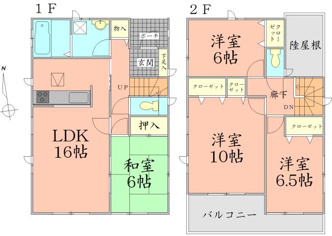 Floor plan. 26,800,000 yen, 4LDK, Land area 169.53 sq m , Building area 105.16 sq m