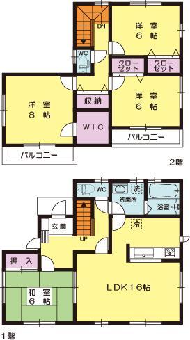 Floor plan. (3 Building), Price 28.8 million yen, 4LDK, Land area 291.75 sq m , Building area 105.99 sq m