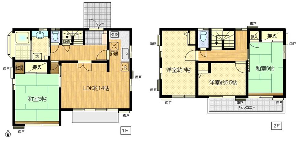 Floor plan. 13.8 million yen, 4LDK, Land area 247 sq m , Building area 107.79 sq m