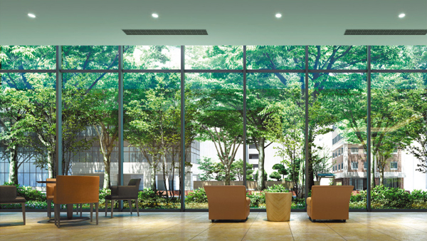 Shared facilities.  [FOREST LOUNGE] Overlooking the Aoba through, Luxurious space, such as if is nestled in the Du. Of this place, We will deliver a special everyday that what come true because this house. (Rendering CG. In fact a somewhat different in the things that caused draw on the basis of the drawings)