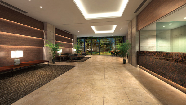Shared facilities.  [GRAND LOBBY] Grand lobby to direct further dignified atmosphere serene space. It offers a concierge service to meet the various orders of the people who live. (Rendering CG. In fact a somewhat different in the things that caused draw on the basis of the drawings)