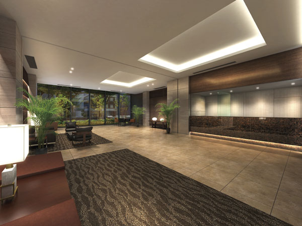 Grand Lobby (Rendering CG to produce a space of hospitality. In fact a somewhat different in the things that caused draw on the basis of the drawings)