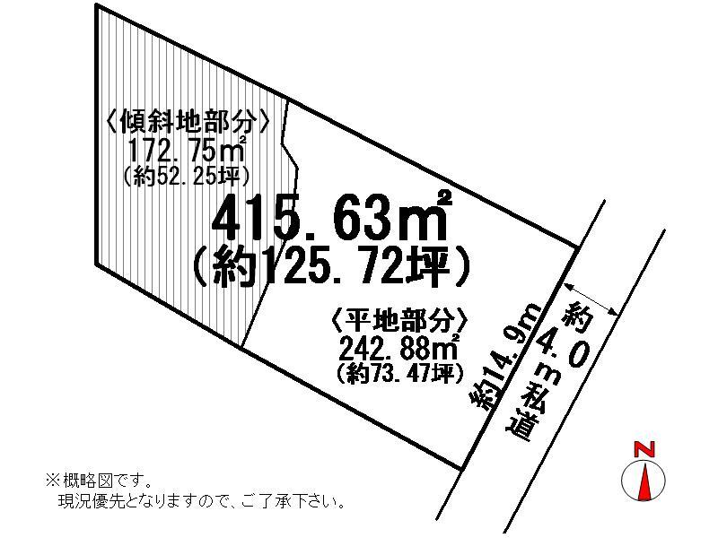 Compartment figure. Land price 10 million yen, Land area 415.63 sq m
