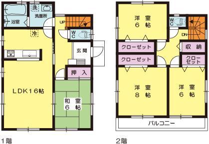 Floor plan. 34,500,000 yen, 4LDK, Land area 170.02 sq m , Building area 105.16 sq m 2 Building