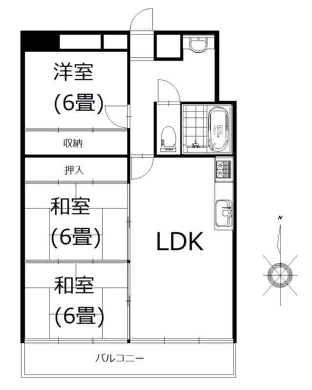Floor plan. 3LDK, Price 11.5 million yen, Occupied area 77.83 sq m