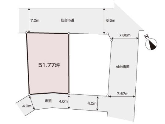 Compartment figure. Land price 28.8 million yen, Land area 171.14 sq m compartment view