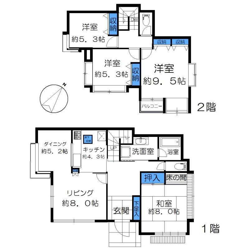 Floor plan. 23,900,000 yen, 4LDK, Land area 231.31 sq m , Building area 112.82 sq m