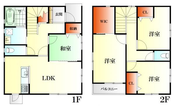 Floor plan. 27.3 million yen, 4LDK, Land area 164 sq m , Building area 106.75 sq m