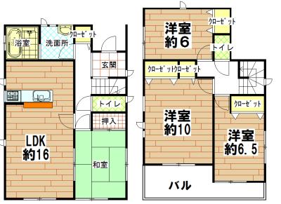 Floor plan. 26,800,000 yen, 4LDK+S, Land area 169.53 sq m , Building area 105.16 sq m