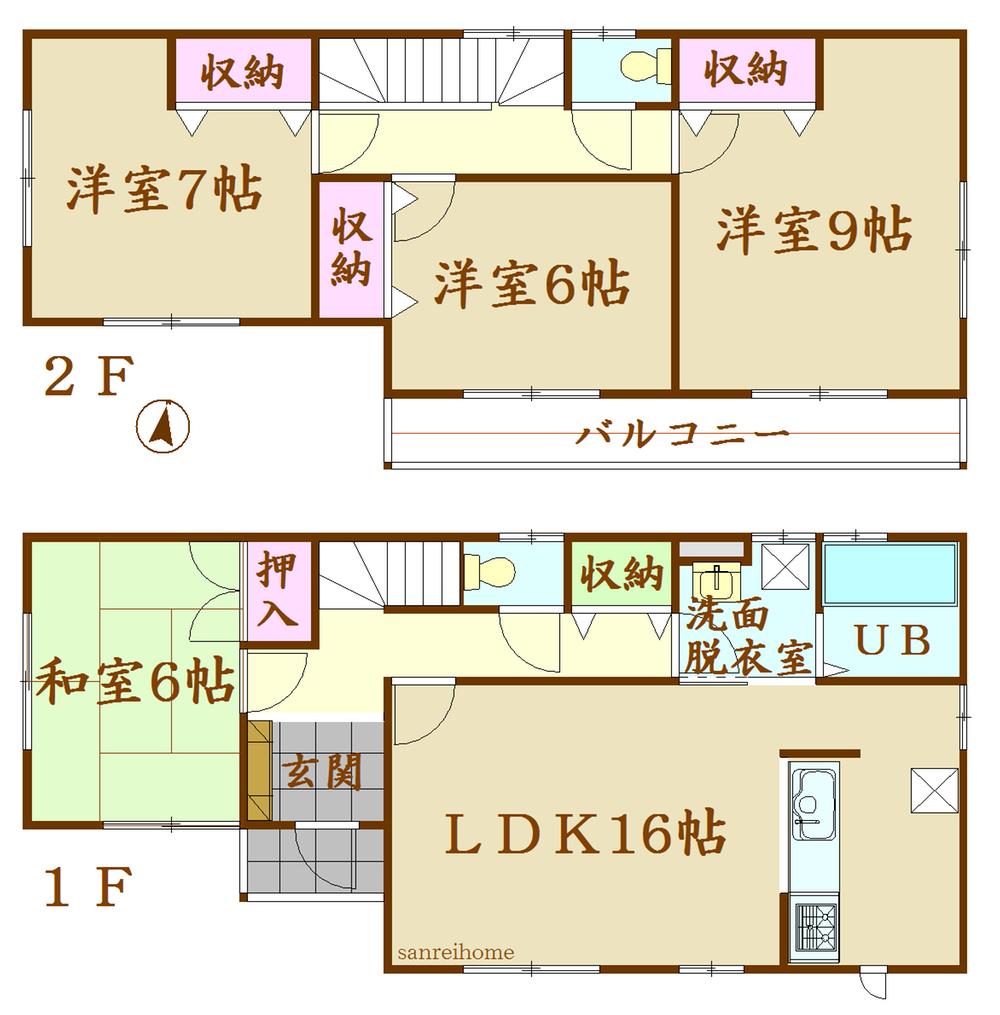 Floor plan. 51,800,000 yen, 4LDK, Land area 171.02 sq m , Building area 105.99 sq m