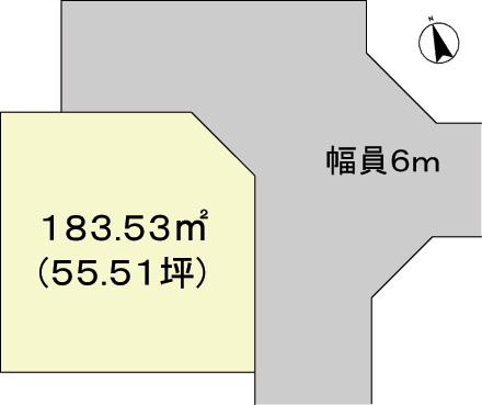 Compartment figure. Land price 8.74 million yen, Land area 183.53 sq m