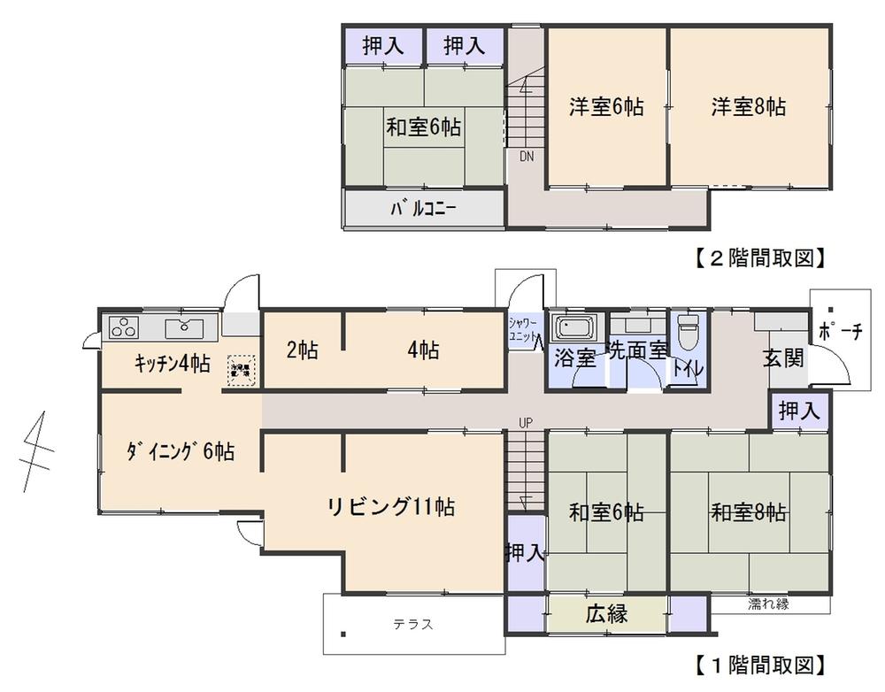 Floor plan. 21 million yen, 6DK, Land area 361.37 sq m , Building area 126.35 sq m