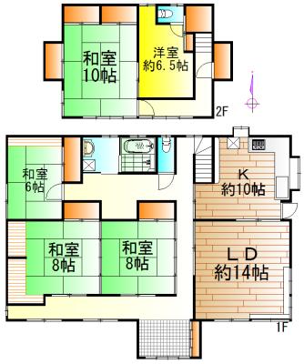 Floor plan. 34,800,000 yen, 5LDK + S (storeroom), Land area 519.02 sq m , Building area 181 sq m