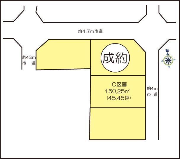 Compartment figure. Land price 16.6 million yen, Land area 150.25 sq m