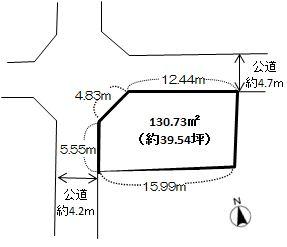 Compartment figure. Land price 14.2 million yen, Land area 130.73 sq m